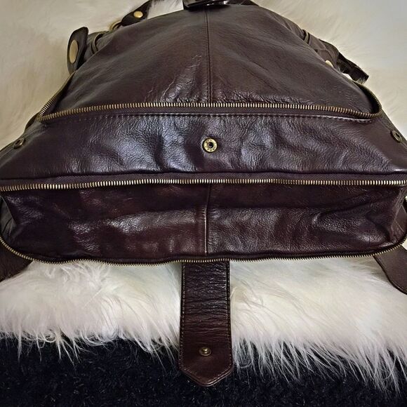 Unzip to expand! ACP High End Chocolate Brown Leather Bag! - Picture 1 of 8